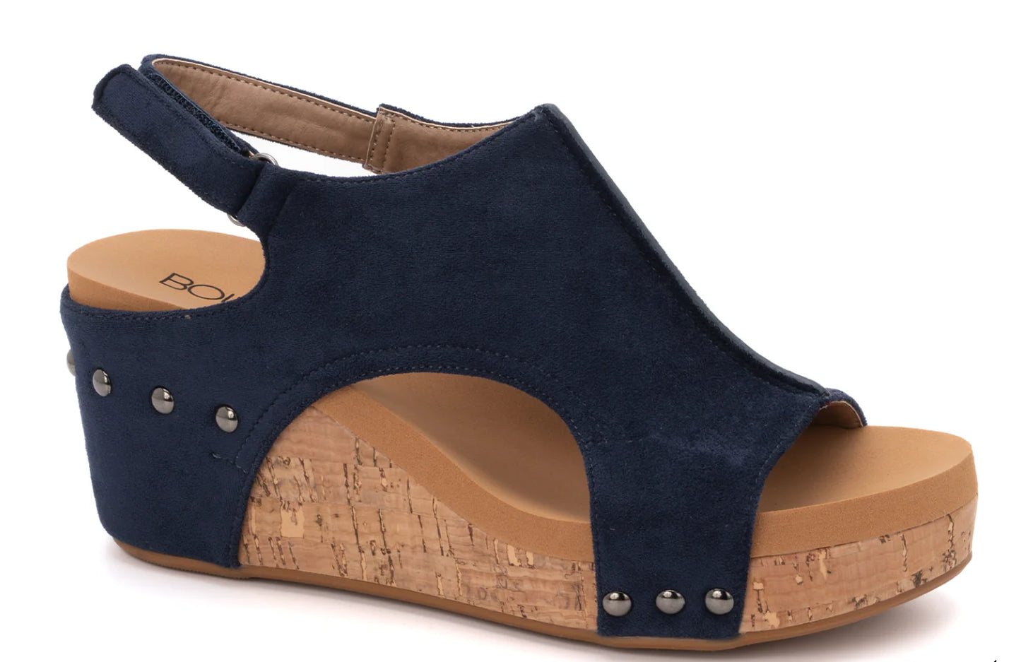 Carley Wedge: Navy Suede
