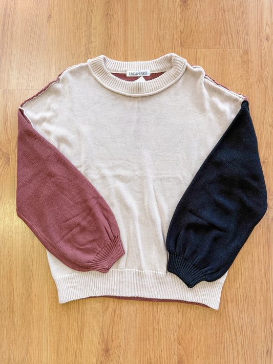 Tri-Colored Sweater Top