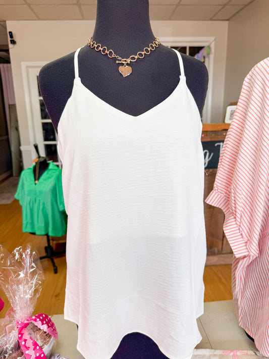 Razor back white Cami