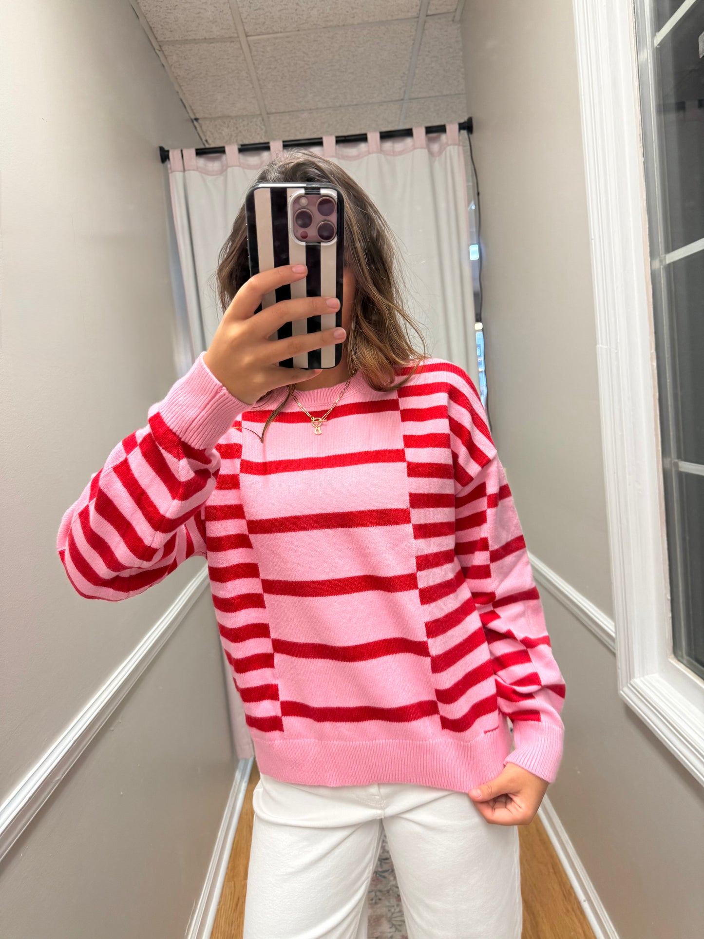Red and Pink Sweater