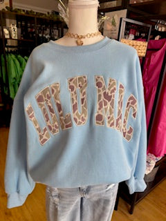 LULU MAC Camo Sweatshirt: Blue