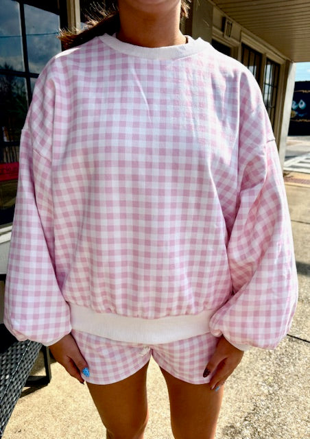 Gingham Set- Pink & White