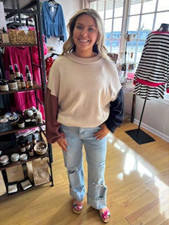 Tri-Colored Sweater Top